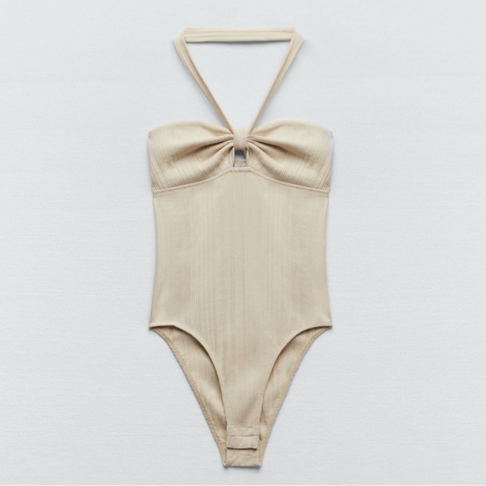 NWT ZARA Ribbed Halter Bodysuit - Picture 4 of 6